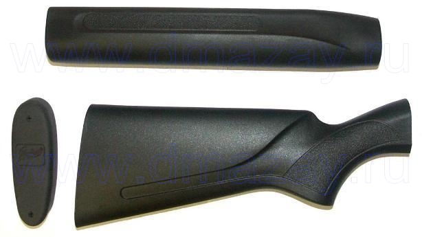 Приклад и цевье (комплект) для охотничьего ружья МР-153 (MP 153) пластик черный  ИЖМЕХ